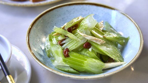 Celery and yuba (bean curd skin) salad.
