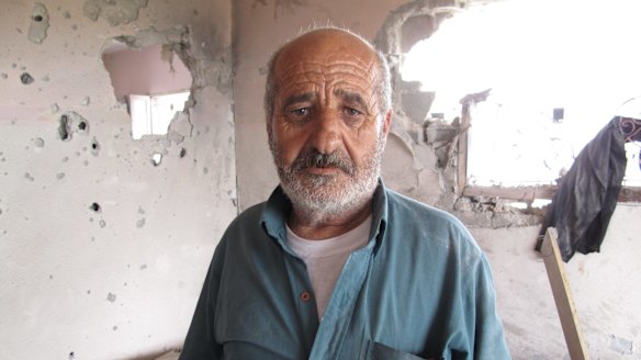 Alian Abu Jarad, who lost eight relatives in an air strike on Beit Hanoun in the Gaza Strip which he insists came without warning.