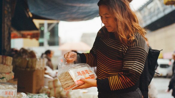 American connection: Hetty McKinnon browsing for ingredients in Chinatown in New York. 