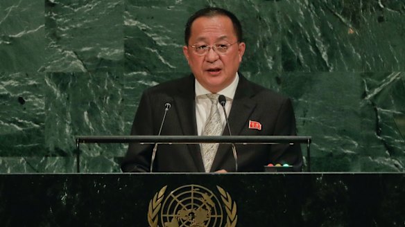 North Korean Foreign Minister Ri Yong-Ho called US President Donald Trump "a mentally deranged person full of megalomania".