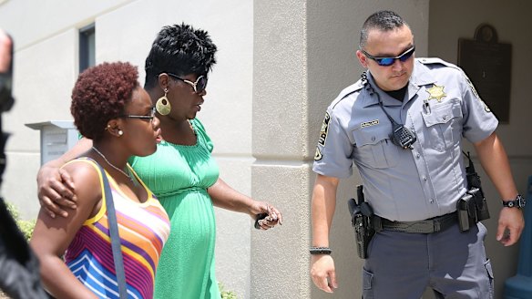 Nadine Collier attend the bond hearing for Dylann Roof who is accused of killing her mother, Ethel Lance, and eight others during a shooting at the Emanuel African Methodist Episcopal Church on Friday. 