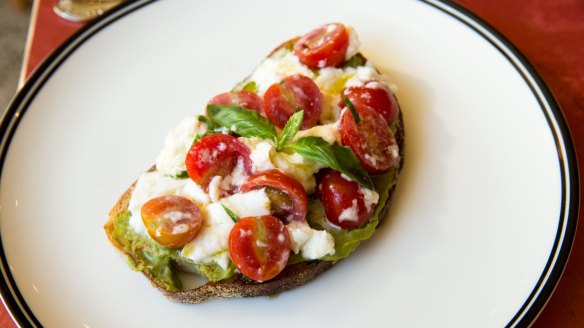 Crostino Forza Italia (with avocado and buffalo mozzarella) is smashed avo with an Italian accent. 