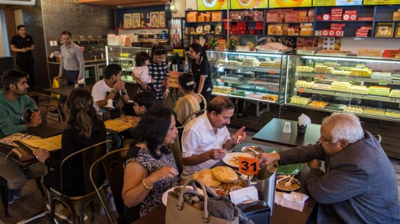 A display of hundreds of sweets greets diners.