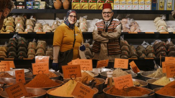 Valley View Continental Groceries and Spices owner Ali Hamad with Sahar Elsemary from Taste Cultural Food Tours.