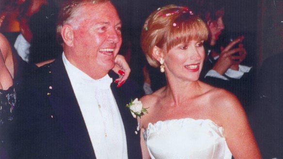 Alan Bond and Diana Bliss on their wedding day in 1995.