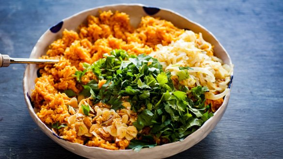 This comforting rice dish is inspired by the west African favourite, jollof.