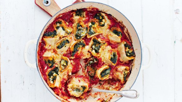 Jamie Oliver's butternut pumpkin and spinach pasta rotolo