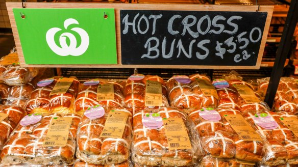 Woolworths and Coles have started selling hot cross buns and other Easter products in December.