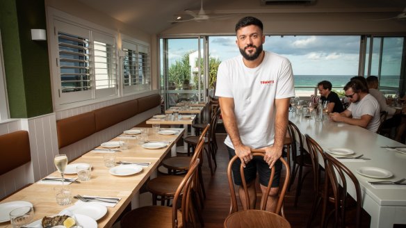 Restaurateur Tom Torchut at Tommy's Italian on the beachfront at Currumbin.