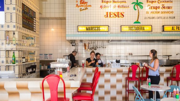 Inside the colourful Collingwood taqueria.