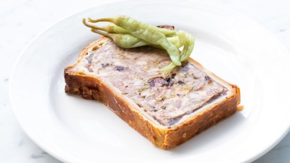 Pate en croute du jour might be duck, pork and fig.