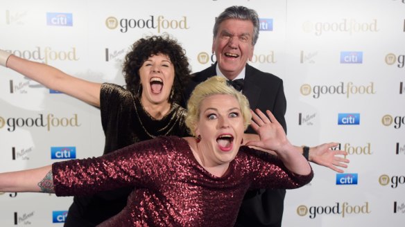 Jill Dupleix, Terry Durack and Myffy Rigby at the SMH Good Food Guide awards. 