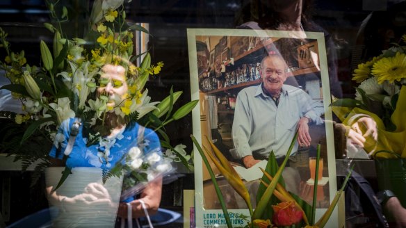 Mourners pay their respects to the co-owner of Pellegrini's, Sisto Malaspina