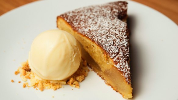 The almond and pear tart.