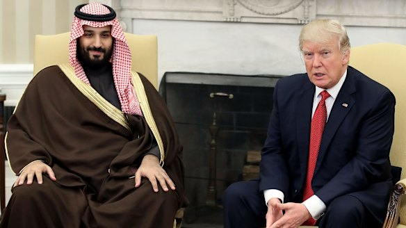 US President Donald Trump with Prince Mohammed bin Salman, now installed as Saudi Arabia's crown prince, in March.