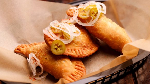Empanadas from Little Latin Lucy served at Paradise Alley in Collingwood.