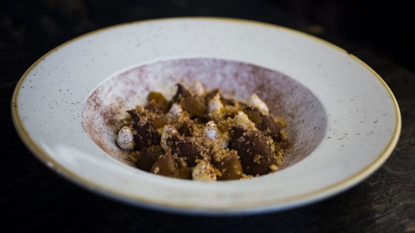 Go-to dish: Chocolate mousse, macadamias and dulce de leche.