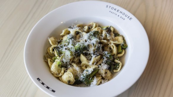 Orecchiette with broccoli, anchovy and pecorino.