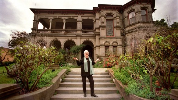 File photo of Stephanie Alexander out the front of her former Hawthorn restaurant, Stephanie's, which was a formative experience for Rodell.