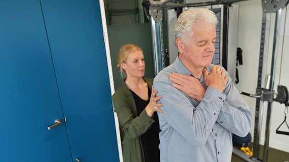 John Allison with exercise physiologist Thea Richardson