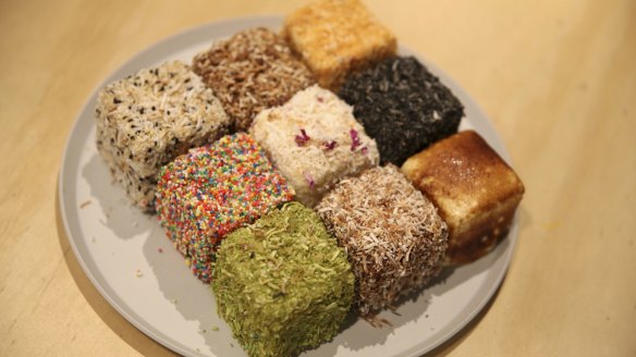 A selection of the bespoke lamingtons.