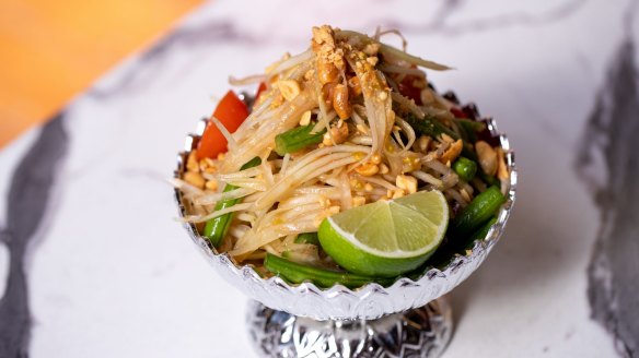 Green papaya pok pok salad. 