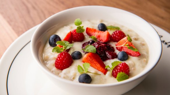 Breakfast pastiera with fresh fruit. 