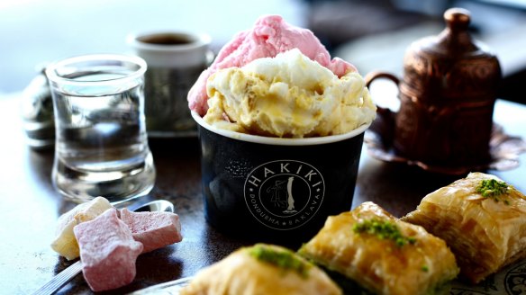 Tradtional flavours and baklava at Hakiki Turkish Ice Cream in Newtown.