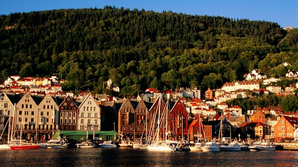 Bryggen waterfront in Vagen harbour.