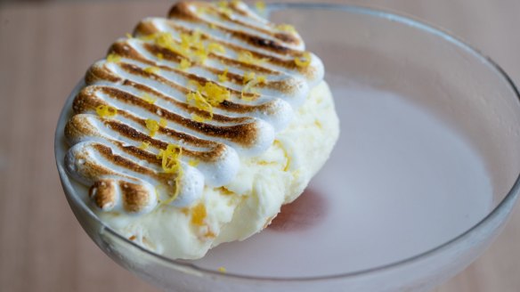 Ormeggio's meringue-topped Amalfi lemon gelato.
