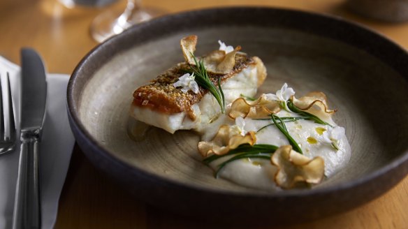 Go-to dish: Murray cod with Jerusalem artichoke and samphire.