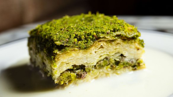 Baklava with milk syrup.