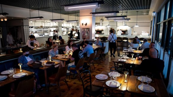 Matteo Downtown's kitchen features a pair of wood-fired ovens.