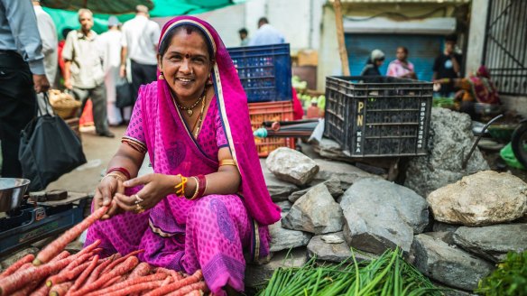 Market in Udaipur, India.