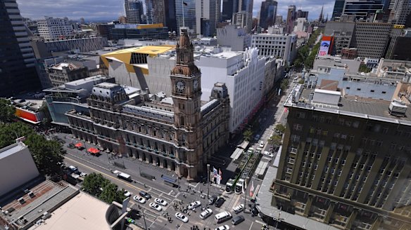 Police lock down Bourke Street mall on Friday.