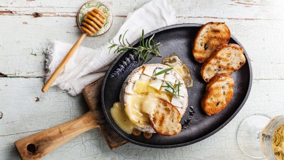 In winter, baked camembert is all that's needed on the cheeseboard.