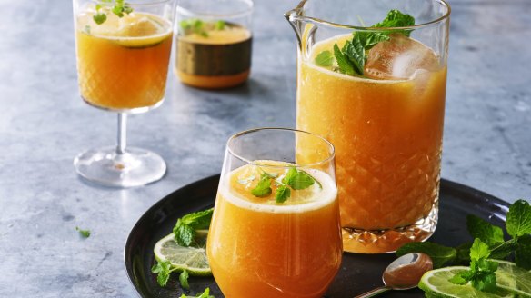 Adam Liaw's rockmelon and mango agua fresca.