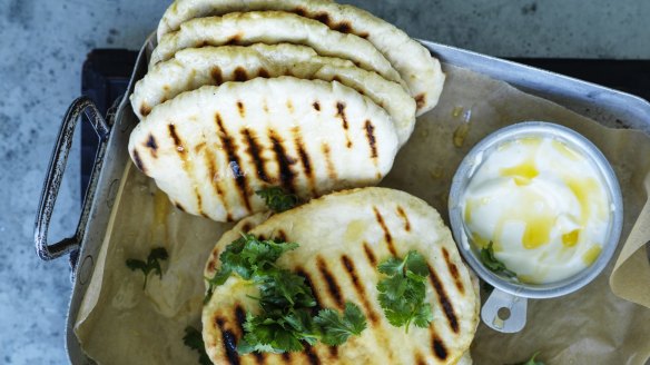 Yoghurt flatbreads are simple to make.