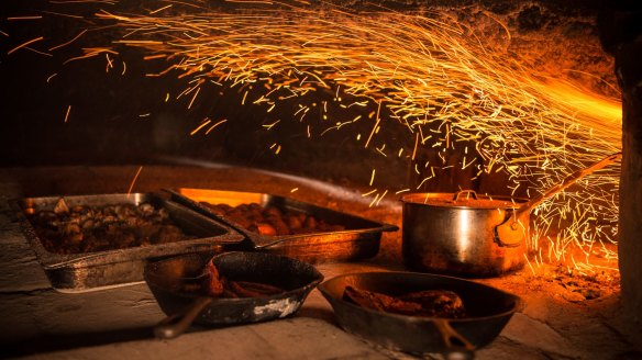 Fired-up: Fumo's wood-fired oven.