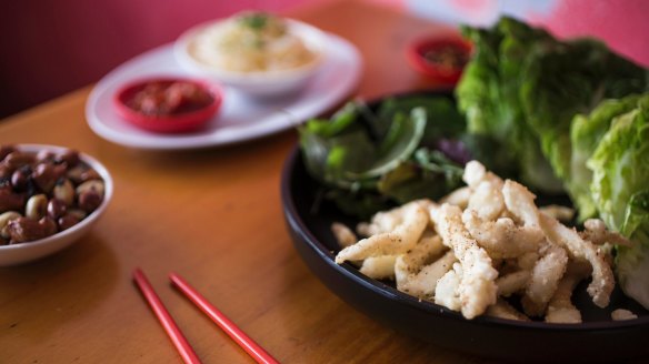 Cuttlefish sang choy bao.