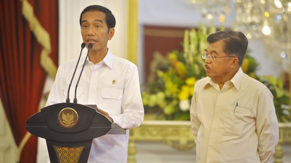 Indonesian President Joko Widodo (left) and Vice-President Jusuf Kalla.