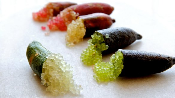 Finger limes come in a variety of colours.
