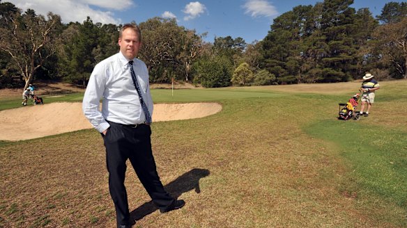 Manager of the Federal Golf Course at Red Hill Scott Elias, pictured in front of the site the golf club hopes to use for 125 retirement homes.