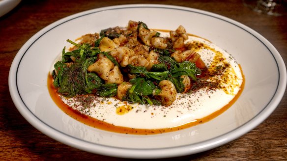 Beef manti with sumac, mint and yoghurt.