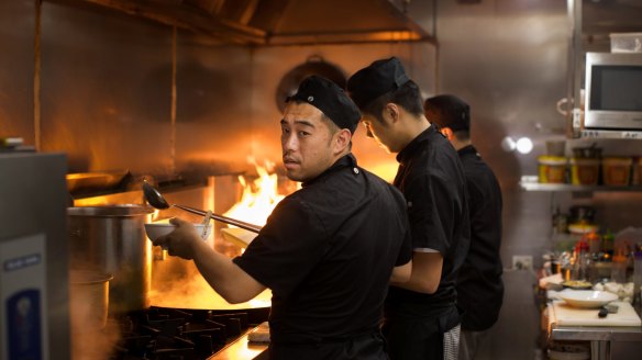 In the Shanghai Street kitchen.