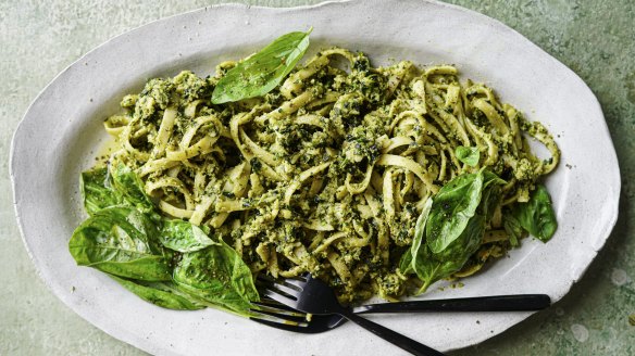 Briefly steaming the broccoli helps retain its green colour.