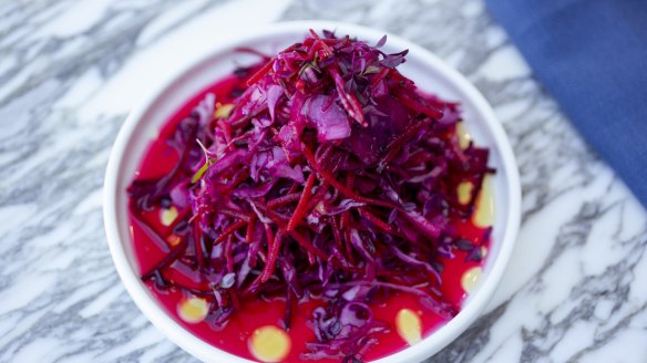 Red cabbage and beetroot.