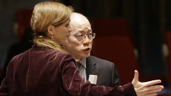 Chinese ambassador to the United Nations Liu Jieyi, right, talks with his US counterpart Samantha Power before a Security Council meeting at United Nations headquarters on Wednesday.
