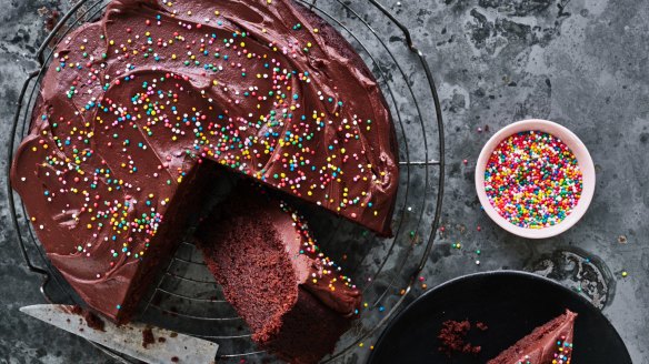 Chocolate ricotta cake with chocolate ganache.