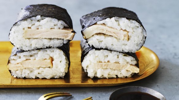 Glazed pork musubi - or use Spam.